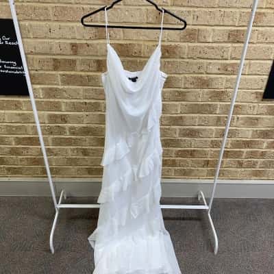 Boohoo Womens Chiffon Ruffle Cowl Maxi Dress Size 14 