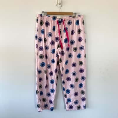 Peter Alexander Pink Blue Floral Pyjama Pants  Size L 