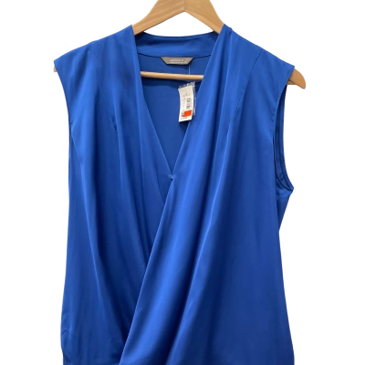 Jacqui-E Womens Size 14 Blue V Neck Top