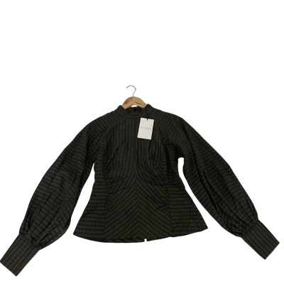 Witchery Womens Khaki Checkered Blouse 