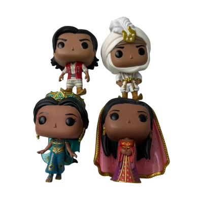 Pop Funko no boxes 2x Jasmine 2x Aladdin 