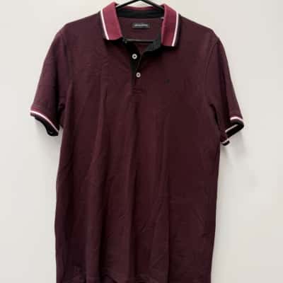 Jack & Jones Maroon Polo Shirt - Size L 