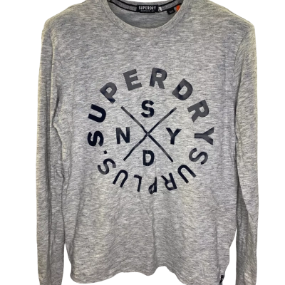 Superdry Surplus Goods Mens  Size L Long Sleeve Shirt Grey 