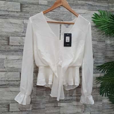 FashionNova Womens  Size 12 / M Blouse Off White 