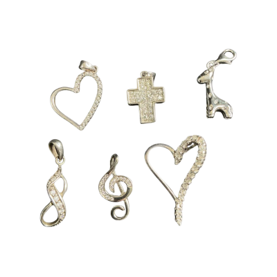  Womens bulk lot Sterling silver pendant collection (6) 