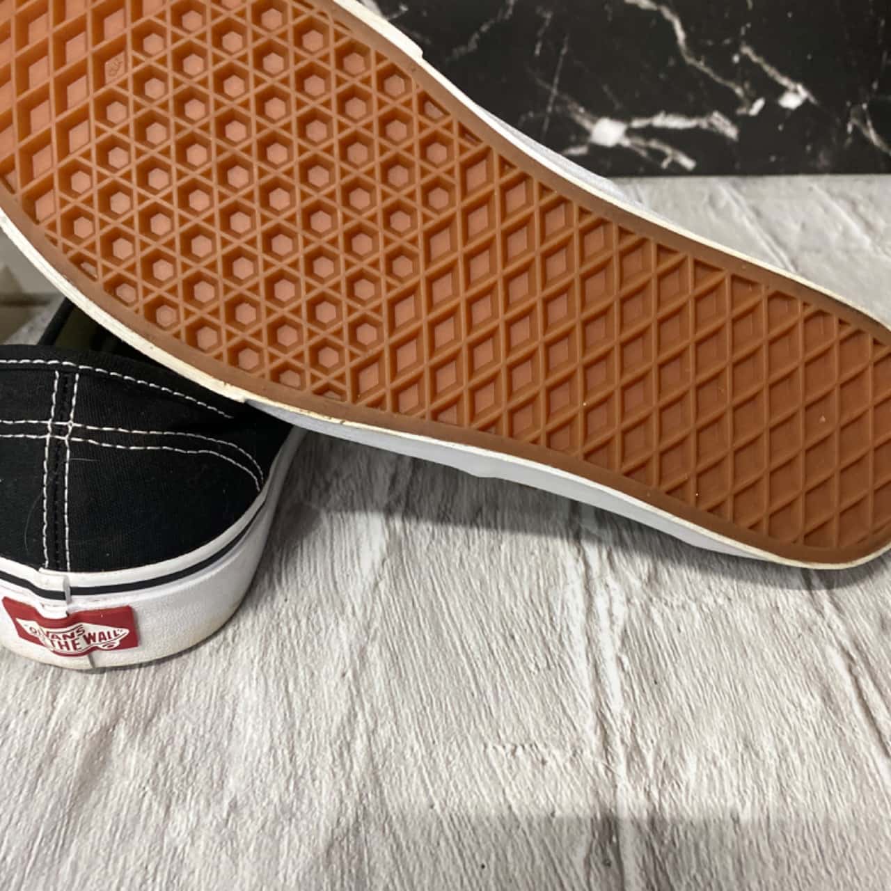 Vans Size 8 Black / White as new (s)