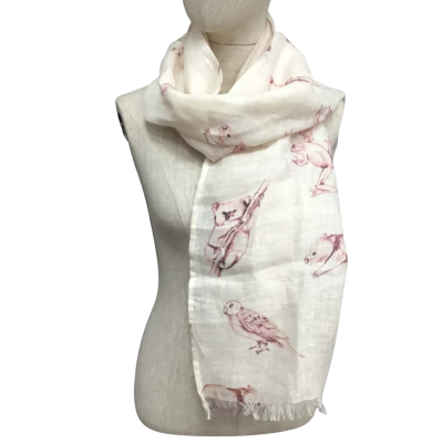  Outback Linen Scarf Cream / Pink  
