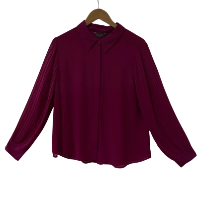 Jacqui-E Womens  Size 18 Blouse Maroon 