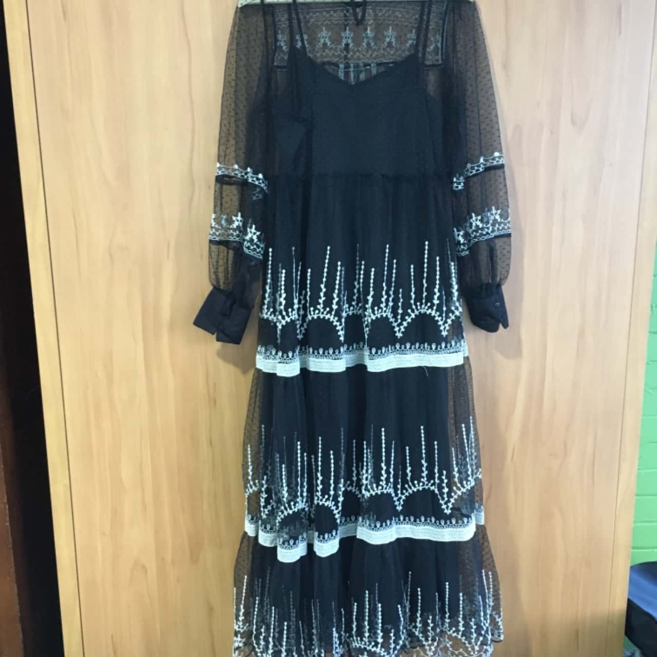 zara black and white maxi dress
