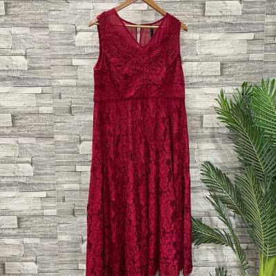 TS Womens  Size 14 Midi Dress Red 