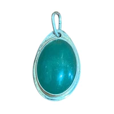 Vintage 925 & greenstone pendant 