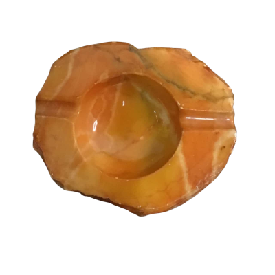 Hand Carved Alabaster Orange AshTray