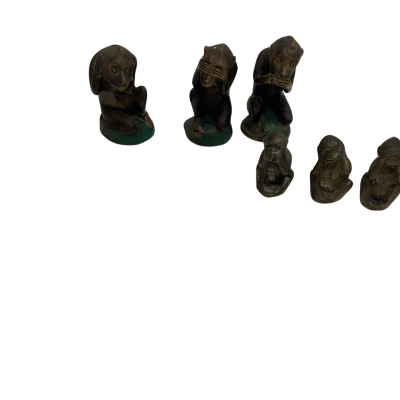 BRASS - Three Wise Monkey Statues. 2 x sets 