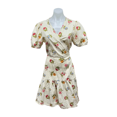 Princess Highway Womens 100% Organic Cotton Size 10 Wrap Dress Floral / Multicoloured 