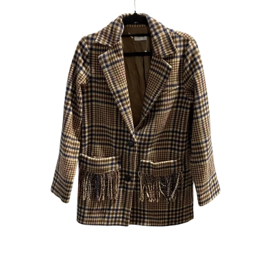 Sussan Womens  Size 6 Winter Coat Beige / Black  / Brown / Checked 