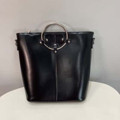 Nakedvice Womens Leather Handbag Black  / Silver 