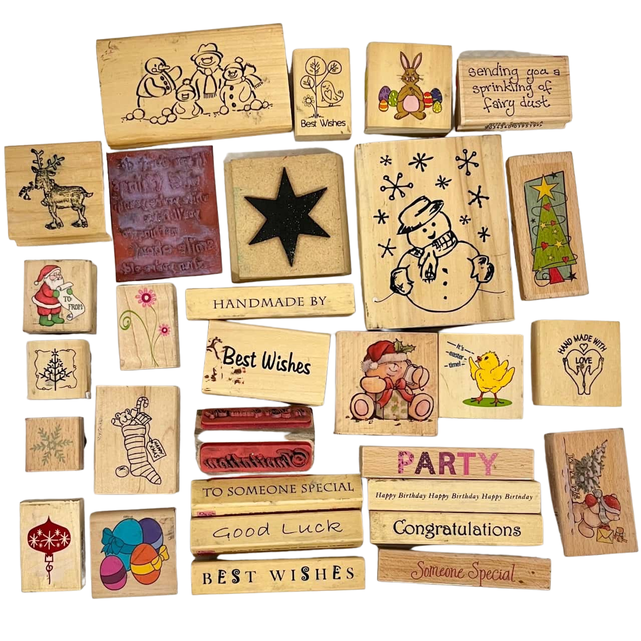 Assorted Wooden Rubber Stamps(s)