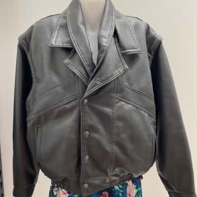 Vera Pelle Mens  Size S Leather Jacket Black  