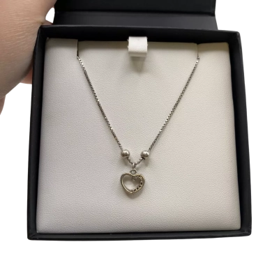 925 Stamped Womens Silver Heart Drop 22 cm Silver in gift Box