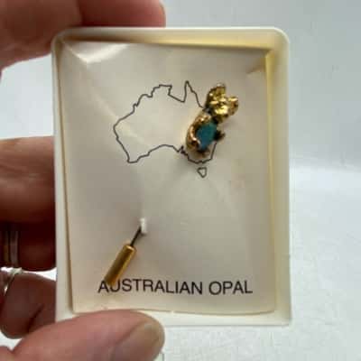 Vintage Souvenir Pin Brooch Koala With Australian Opal Tummy 