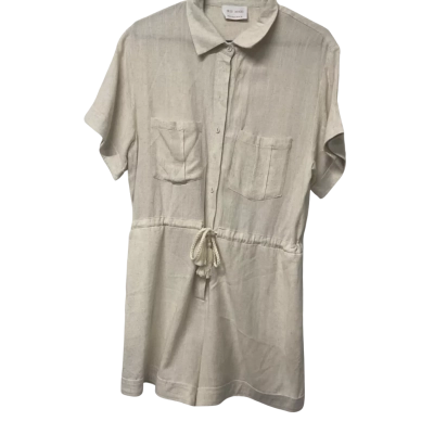  Womens Iris Maxi Size 14 Short Sleeve Playsuit Cream 