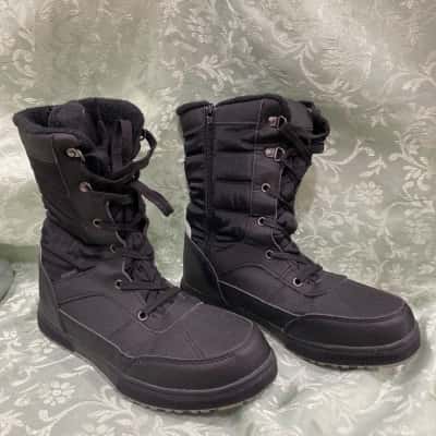  Mens  Size 9 Crane Snow Boots Black  