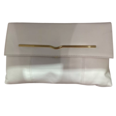  Bonney - White Leather Clutch - 70s - 80s 