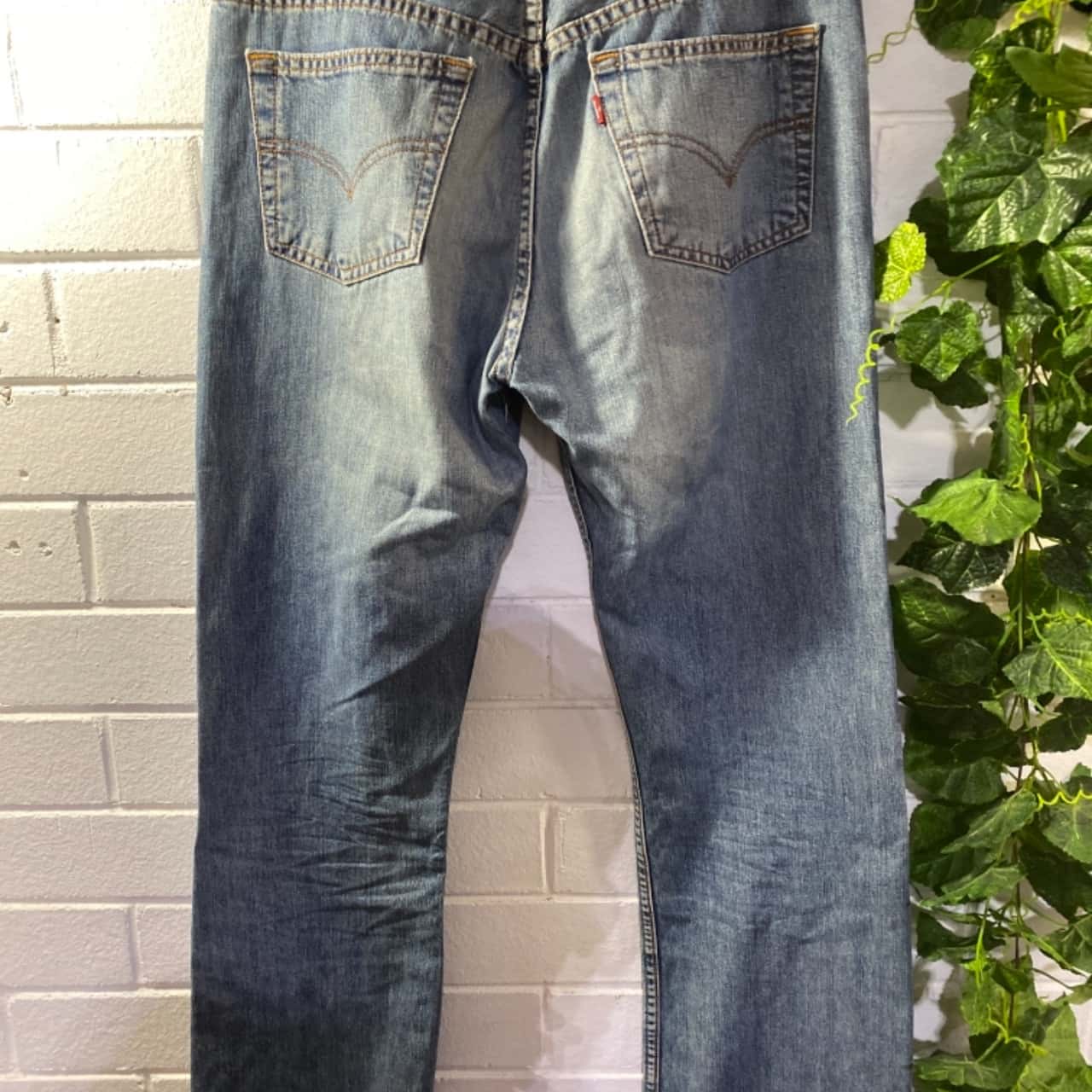 Levis Mens Size 32 502 Straight Jeans Blue