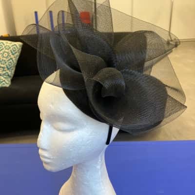 Womens Black Fascinator Headband