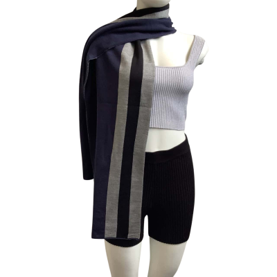 Gazman Mens One Size Wool Blend Scarf Navy / Grey