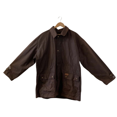 R.M. Williams Men's Dryskin Jacket Dark Brown Wax Cotton Drawstring Waist Anorak Size XXL/2XL (RRP $499)