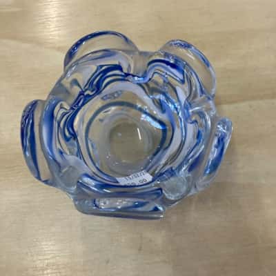 Small blue art deco bowl 