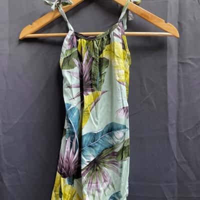 Aisokula Womens Size 6 Short Strap Tie Dress Top