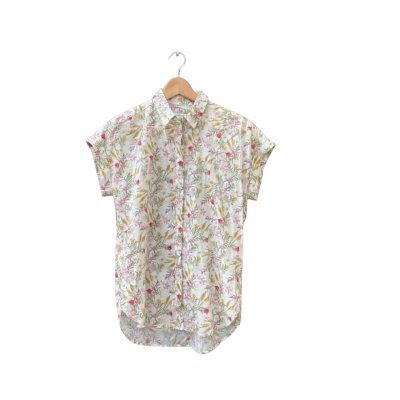 Sportscraft Size 8 Short Sleeve Shirt Floral/Multicoloured/Pattern/White BNWT