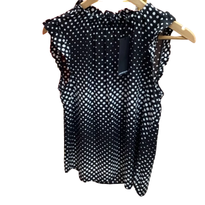 Portmans Womens  Size 10 Singlet Top Black  / Polka Dot / White 