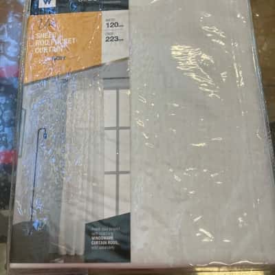 Sheer rod pocket curtain ivory colour 