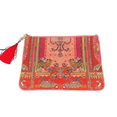 Camilla Lotus Lovers small canvas Clutch Multicoloured 