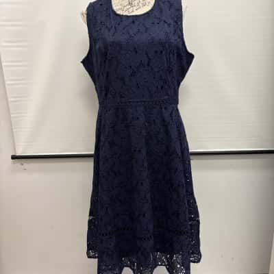 Liz Jordan Womens Size 14 Midi Dress Blue 