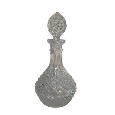 Vintage Crystal Diamond Cut Decanter