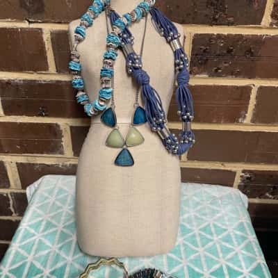 6 Pieces Blue / Green Costume Jewellery Womens