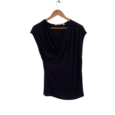 Trenery Womens  Size M Short Sleeve Top Navy Blue 