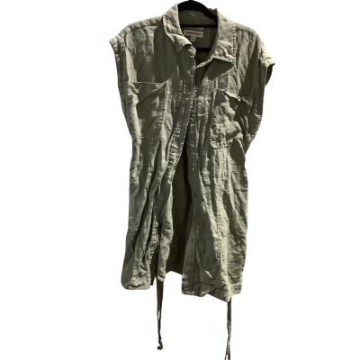 Country Road Women's  Size 10 Casual Dress Khaki Linen with Wraparound Belt 