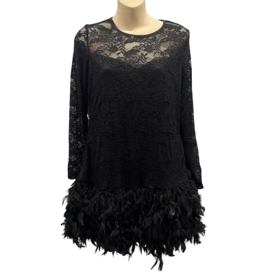 Loragal Womens  Size L Long Sleeve Dress / Mini Dress Black  