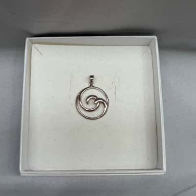 925 Silver Swirl Necklace Pendant 