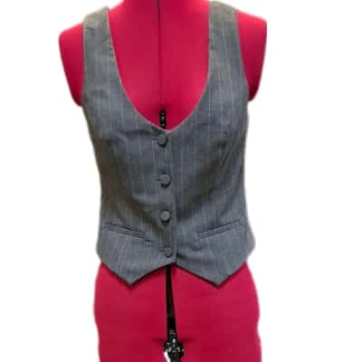 Kookai Womens  Size 8 Vest Jacket Grey / Striped 