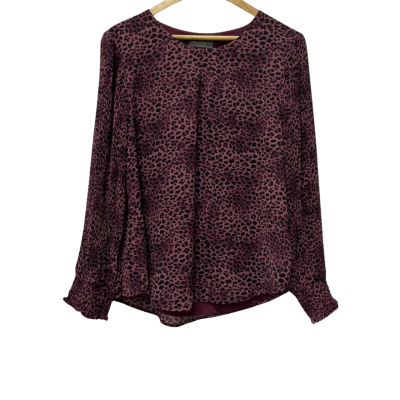 Jacqui-E Womens  Size 14 Long Sleeve Top Animal print 