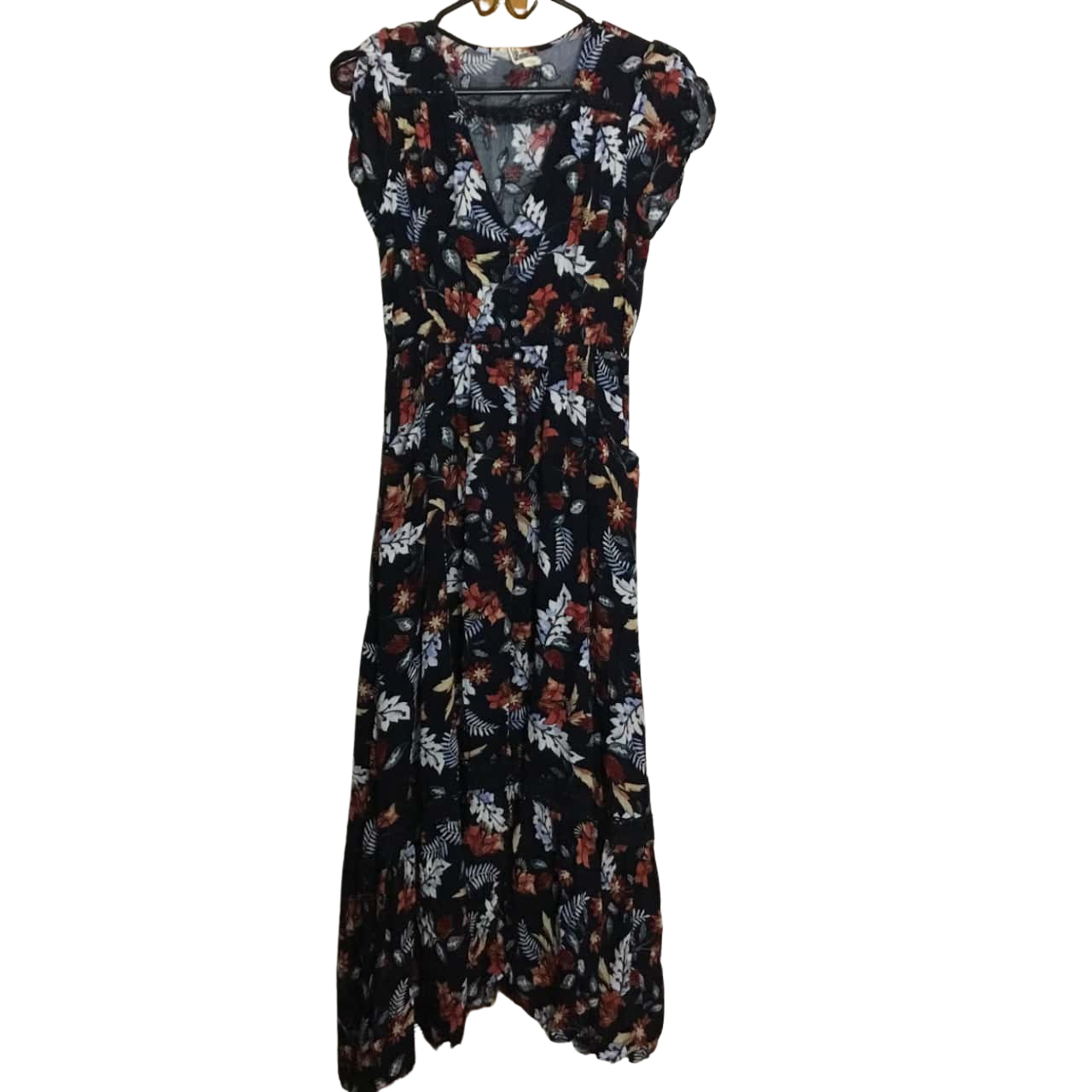 Jaase Navy Floral Long Dress Size XL(s)