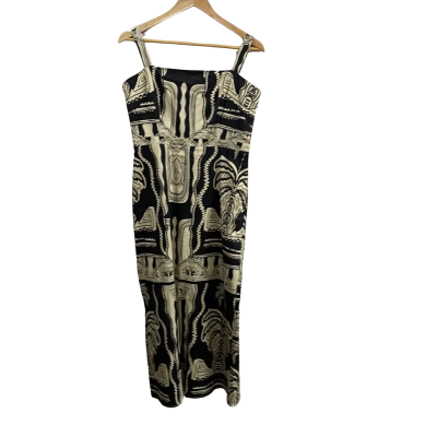 Oxford Womens  Size 12 Margot Printed Dress Black/Stone