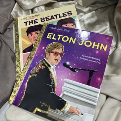 A Little Golden Book Biography Elton John,The Beatles x2