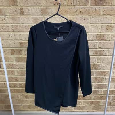 Womens LIZ JORDAN COWL CROSS OVER TOP BLACK